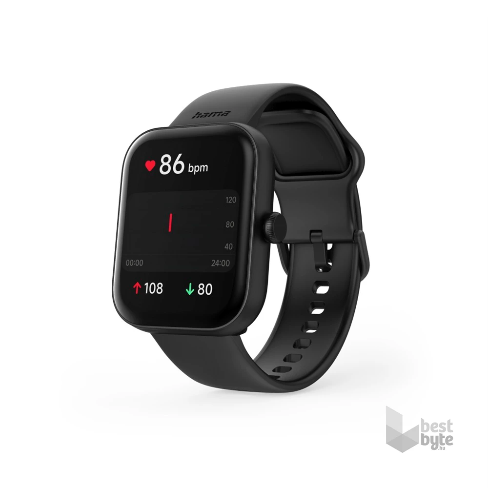 Hama 00178614 "Smartwatch 5000" fekete szögletes okosóra