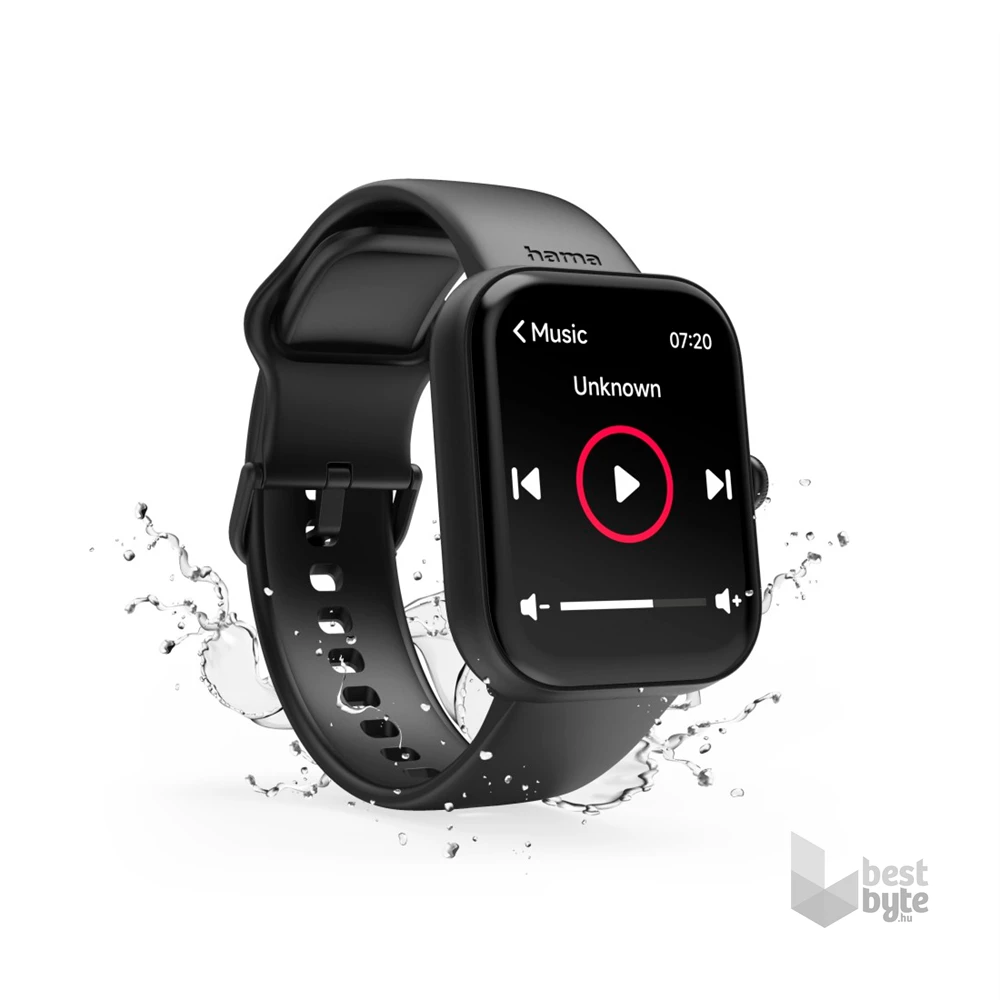 Hama 00178614 "Smartwatch 5000" fekete szögletes okosóra