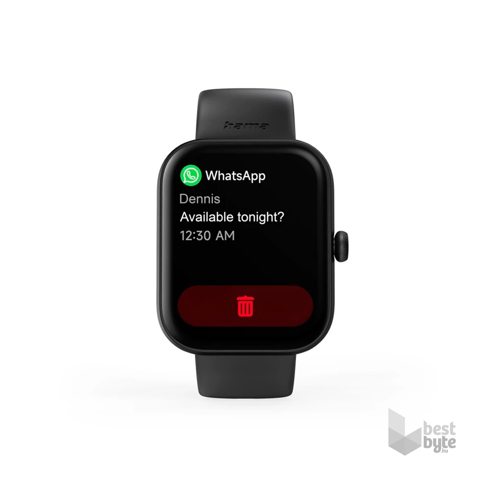 Hama 00178614 "Smartwatch 5000" fekete szögletes okosóra