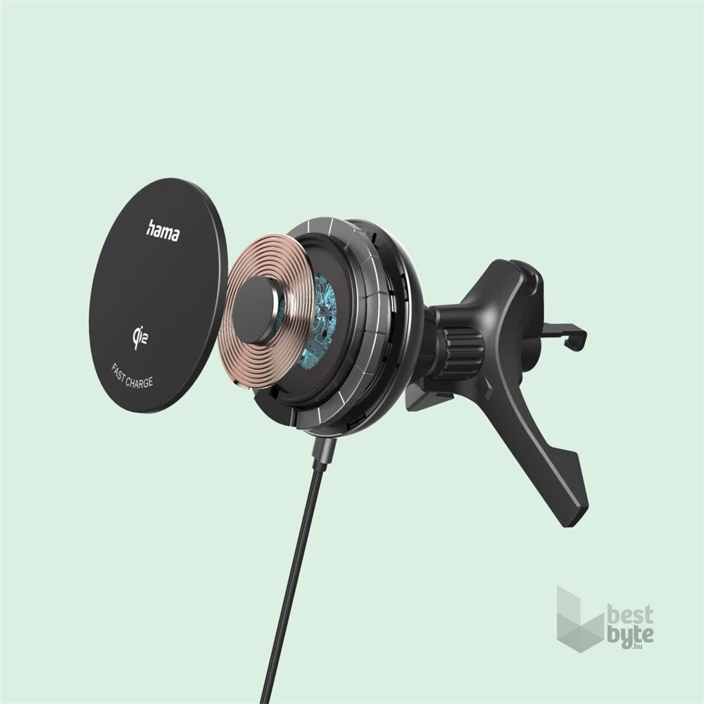 Hama 00201736 QI2-MAGNETIC 15W vezeték nélküli autós töltő