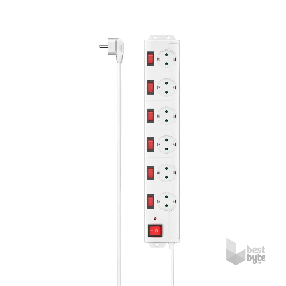Hama 00223159 6 aljzat 1,4m fehér kapcsolós elosztó