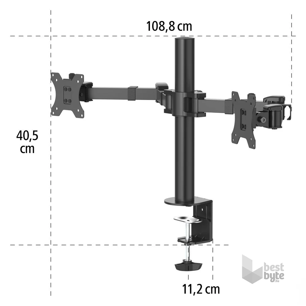 Hama 118494 Full Motion 13"-35" dupla VESA 100x100 asztali monitor tartó konzol