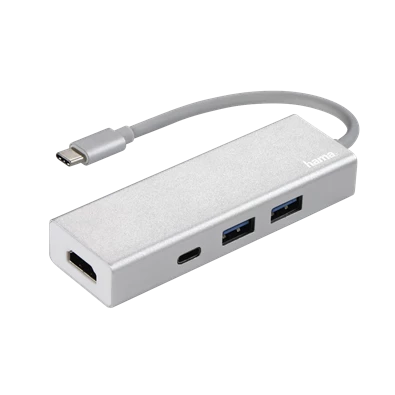 Hama 135756 ezüst USB 3.1 Type-C HUB (2x USB, 1x USB TYPE-C + HDMI)