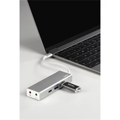 Hama 135758 ezüst USB 3.1 Type-C HUB (2x USB, 1x USB TYPE-C, 3,5MM JACK)