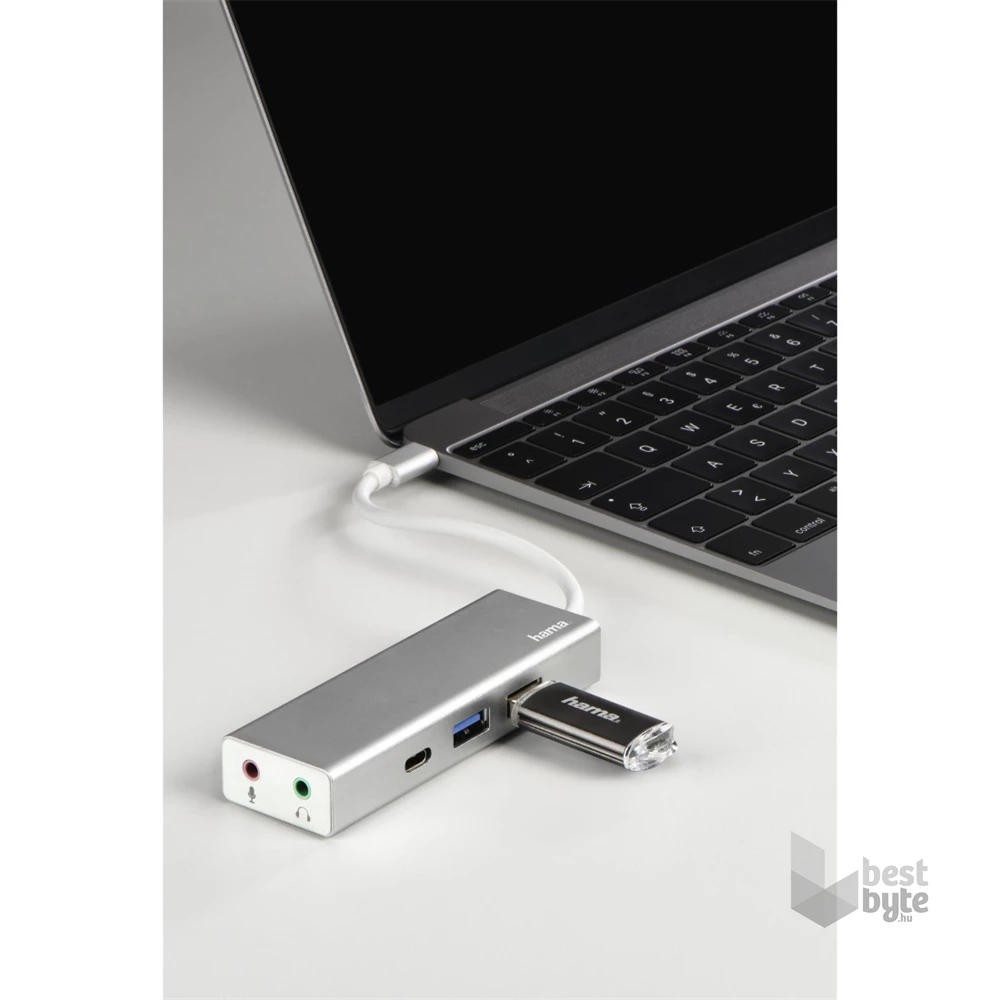 Hama 135758 ezüst USB 3.1 Type-C HUB (2x USB, 1x USB TYPE-C, 3,5MM JACK)