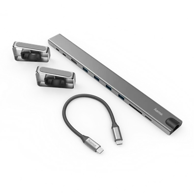 Hama 135765 ezüst 9in1 USB-C 3.1 HUB (USB 3.1, HDMI, LAN, USB-C, PD, SD)