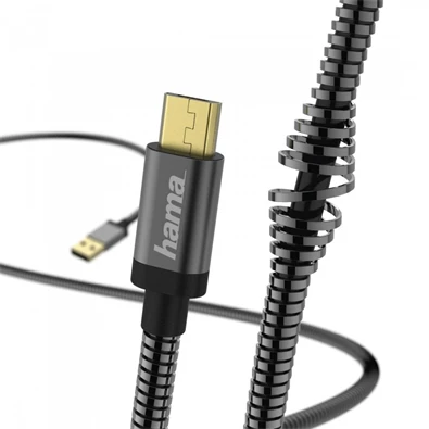 Hama 173625 USB "ELITE - METAL" 1,5m Micro USB adatkábel