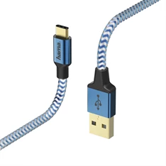 Hama 178295 "Reflective" USB Type-C kék 1,5m adatkábel