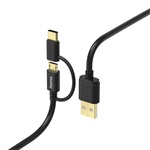 Hama 178327 micro USB - USB Type-C 2in1 fekete 1m adatkábel