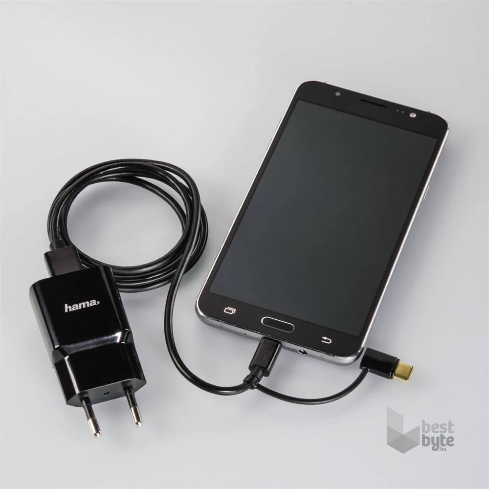 Hama 178327 micro USB - USB Type-C 2in1 fekete 1m adatkábel