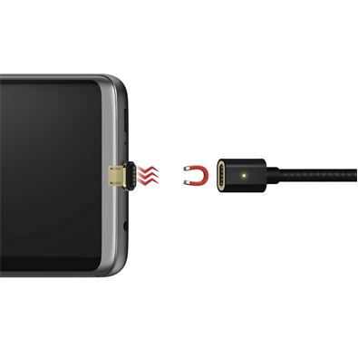 Hama 178373 fekete 1m mágneses csatlakozós micro USB adatkábel