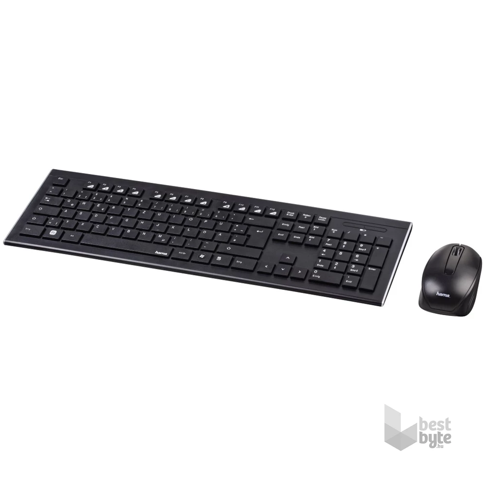 Hama 13182664 "CORTINO" fekete vezeték nélküli billentyűzet + egér