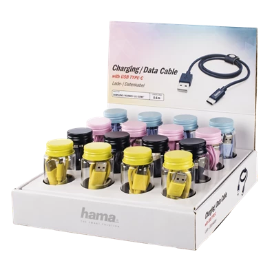 Hama 183211 USB 2.0 Type-C (4 szín) 0,6m adatkábel