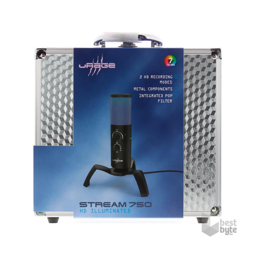 URAGE by Hama 186059 "Stream 750HD" Illuminated állványos gamer mikrofon