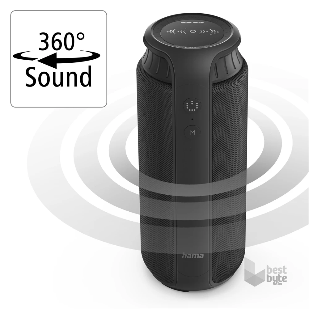 Hama 188200 "PIPE 2.0", 24W fekete bluetooth hangszóró