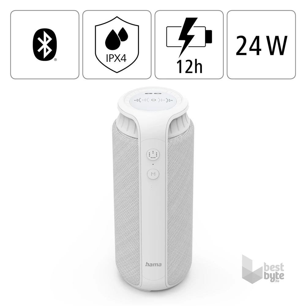 Hama 188201 "PIPE 2.0", 24W fehér bluetooth hangszóró