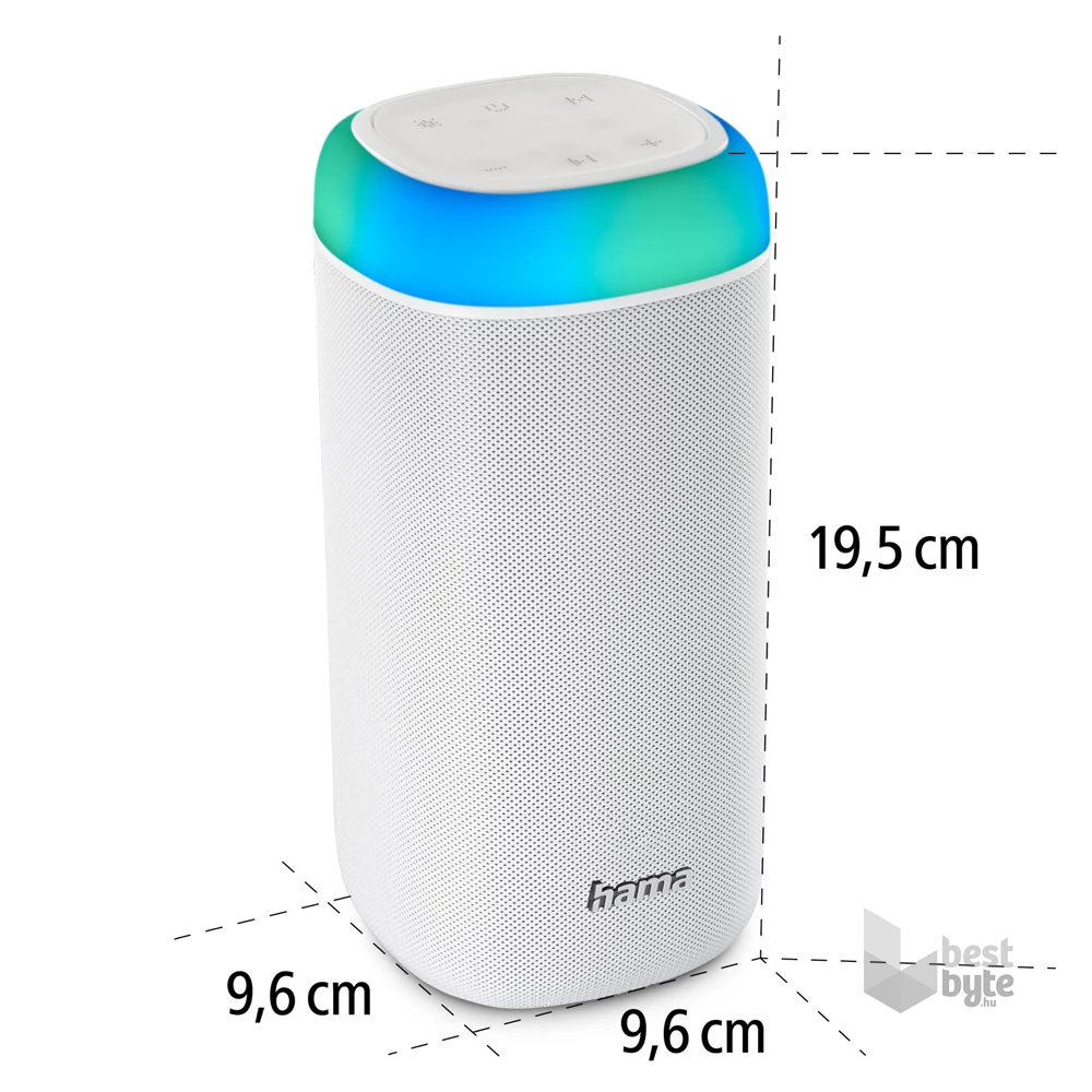 Hama 188229 "SHINE 2.0", 30W, RGB LED, fehér bluetooth hangszóró
