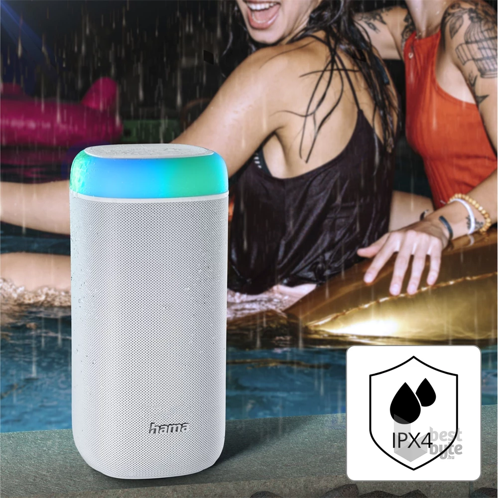 Hama 188229 "SHINE 2.0", 30W, RGB LED, fehér bluetooth hangszóró