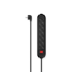 Hama 223037 "Colour" FIP 6-os 1,5m fekete hálózati elosztó