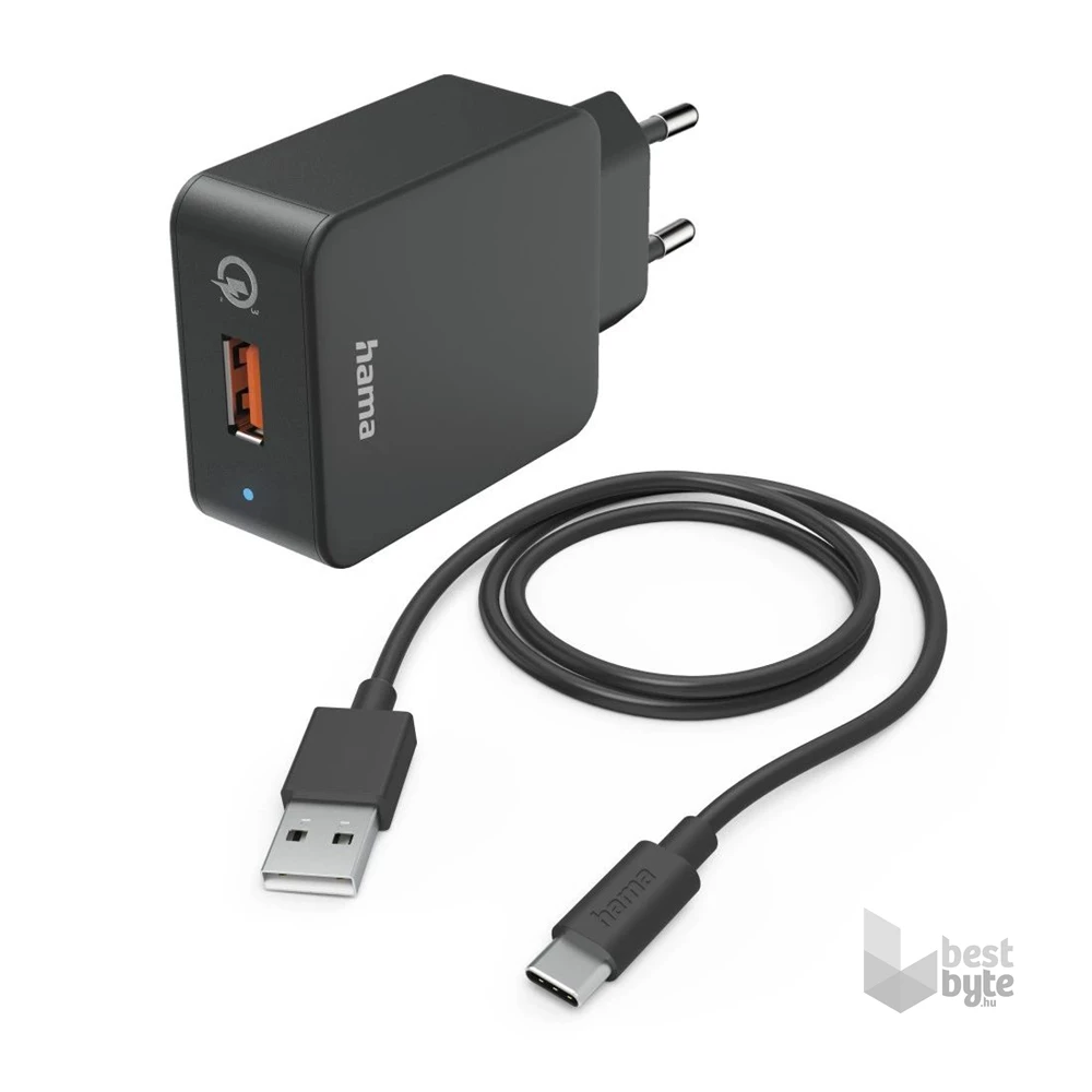 Hama 00201625 FIC E3 QC 3.0 USB -TYPE-C kábellel hálózati töltő szett