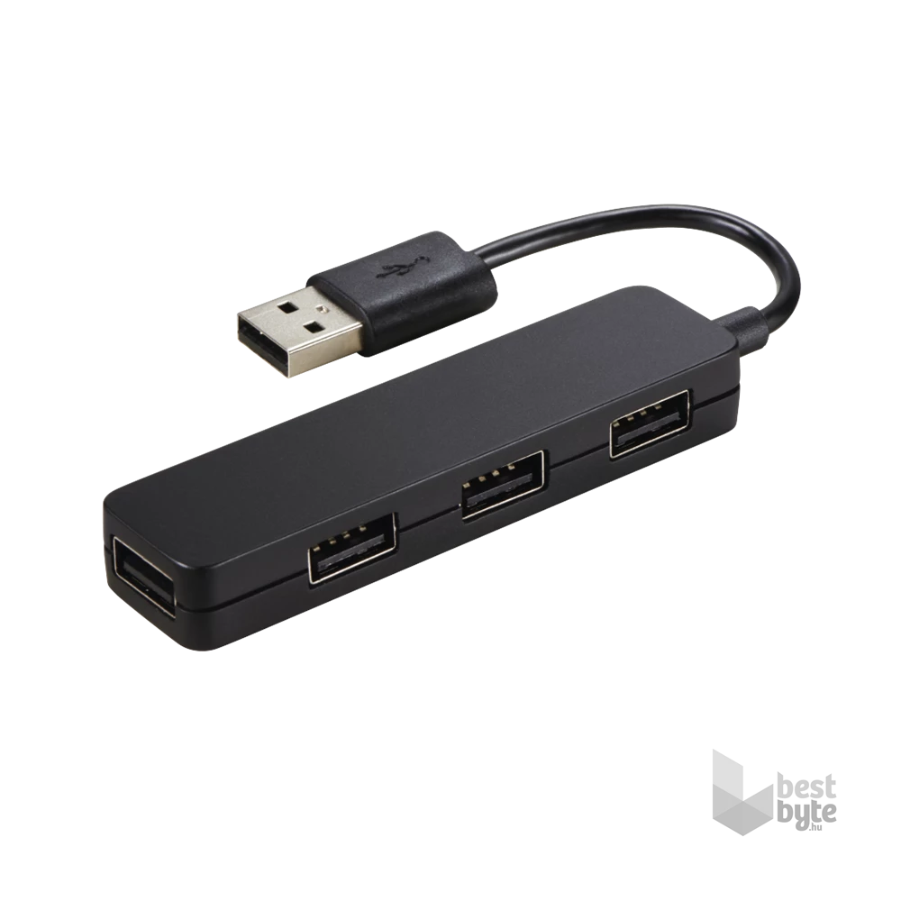 Hama "SLIM" 4 portos fekete USB 2.0 HUB