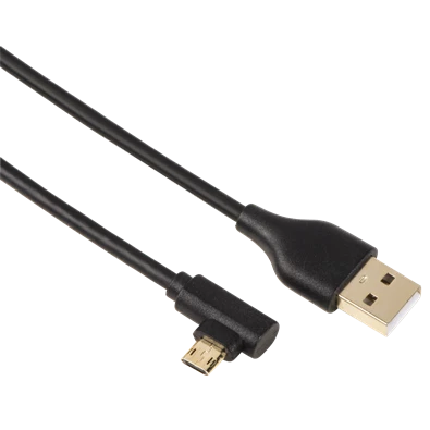 Hama USB 2.0 - micro USB 1m fekete derékszögű adatkábel