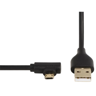 Hama USB 2.0 - micro USB 1m fekete derékszögű adatkábel