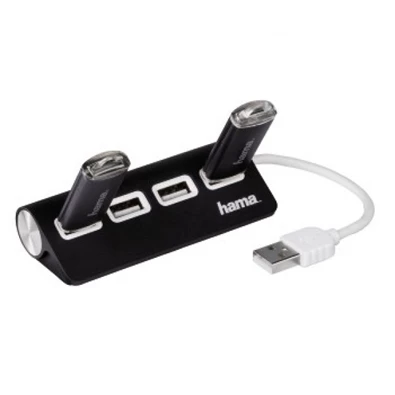 Hama 4 portos fekete USB HUB