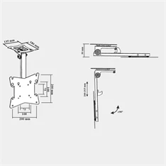 Harmantrade CM100 17"-40" fekete mennyezeti TV konzol
