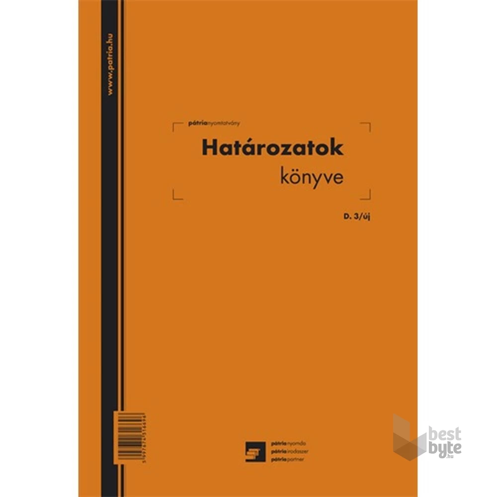 D.3/UJ A4 "Határozatok könyve" nyomtatvány