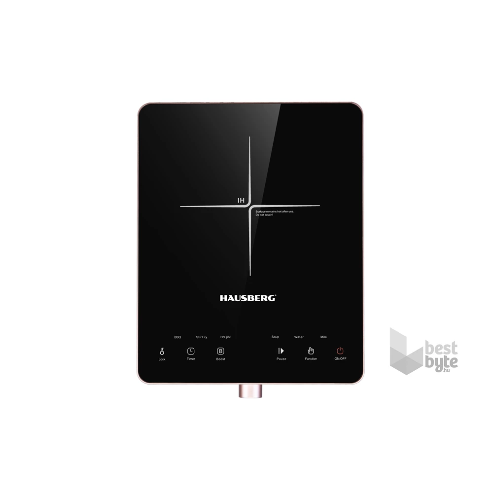 Hausberg HB-1526RZ 2000W-os rózsaszín,érintésvezérléssel, elektromos egylapos indukciós főzőlap