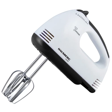 Hausberg HB-4112NG 250W-os fehér-fekete réz motorral, 7 sebességes kézimixer
