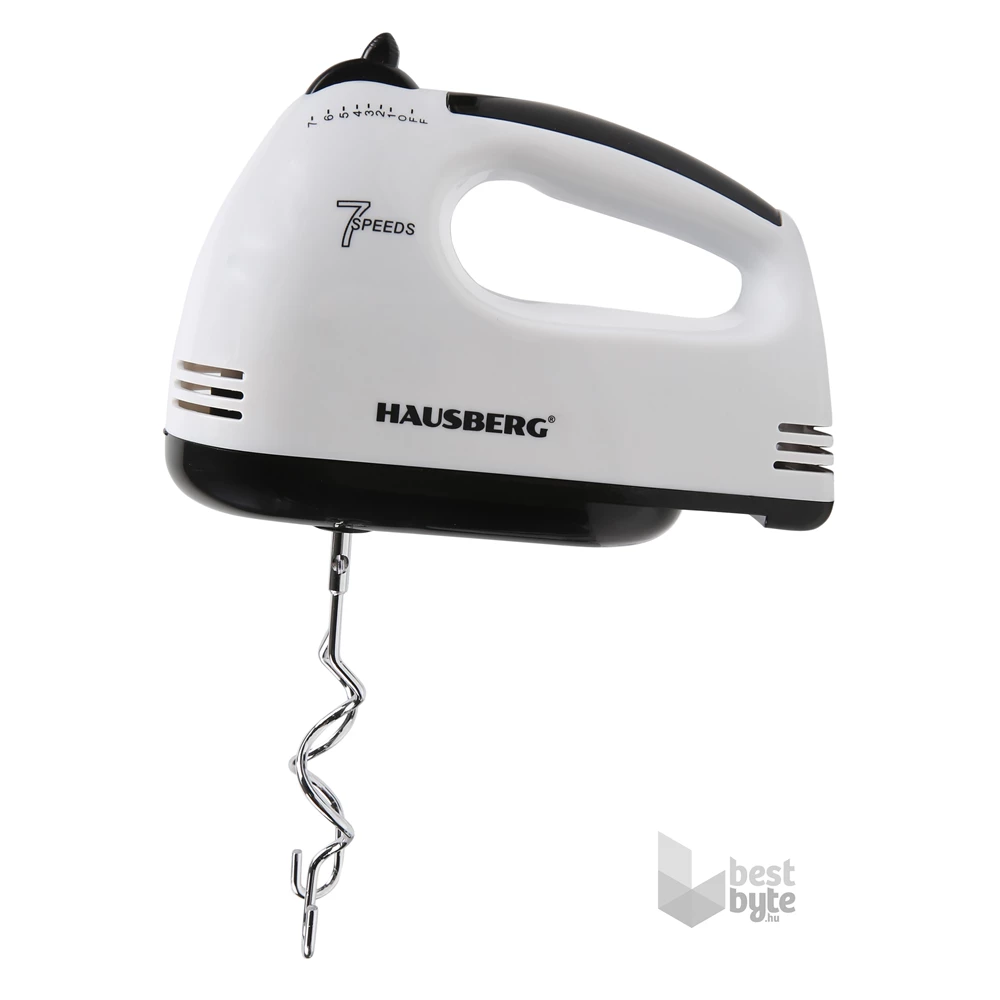 Hausberg HB-4112NG 250W-os fehér-fekete réz motorral, 7 sebességes kézimixer