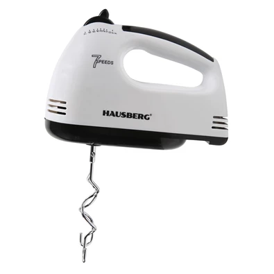 Hausberg HB-4112NG 250W-os fehér-fekete réz motorral, 7 sebességes kézimixer