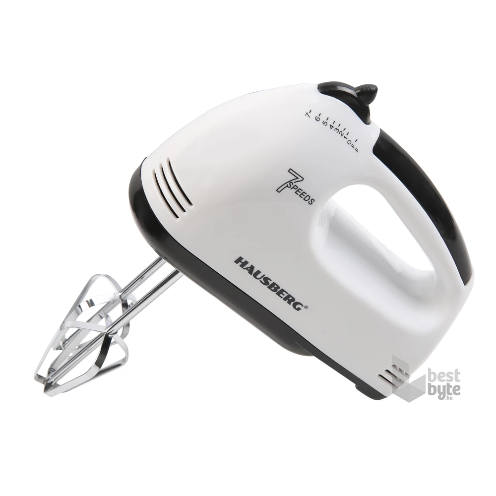 Hausberg HB-4112NG 250W-os fehér-fekete réz motorral, 7 sebességes kézimixer