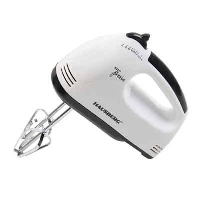 Hausberg HB-4112NG 250W-os fehér-fekete réz motorral, 7 sebességes kézimixer