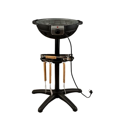 Hausberg HB-540 1600W  állvánnyal, 39,5cm grill átmérő, 5 fokozat, elektromos barbeque grillszett