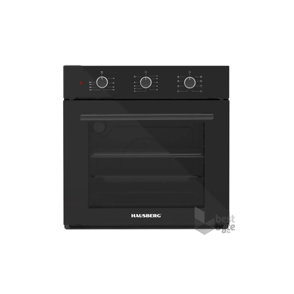 Hausberg HB-8044NG fekete, beépíthető, 58L, 1600W, grill, turbóventilátorral sütő