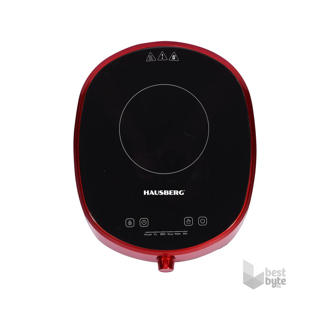 Hausberg HB-1527RS 2000W-os vörös elektromos egylapos indukciós főzőlap érintésvezérléssel