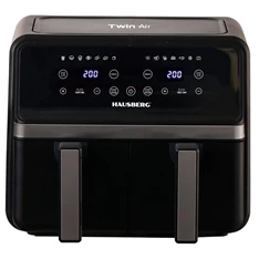 Hausberg HB-2373NG 2200-2400W dupla kosaras fekete 8,4 L forrólevegős sütő (air fryer/airfryer) (Újszerű) Hausberg HB-2373NG 2200-2400W dupla kosaras fekete 8,4 L forrólevegős sütő (air fryer/airfryer) (Újszerű)