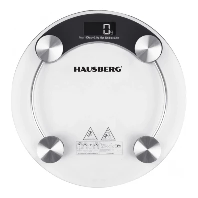 Hausberg HB-6000NG fekete üveg fürdőszobai mérleg