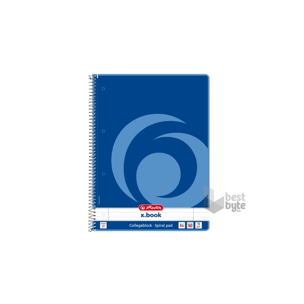 Herlitz A4 160lapos vonalas perforált spirálfüzet