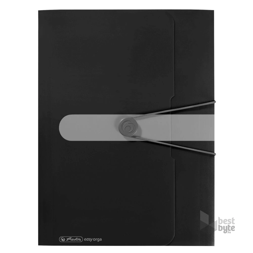 Herlitz Easy Orga A4 PP fekete gumis mappa