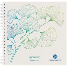 Herlitz GREENline Ginkgo 14,8x14,8cm 100lapos pontozott belívű spirálfüzet