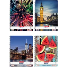 Herlitz Mixed A4 80lapos perforált kockás spirálfüzet