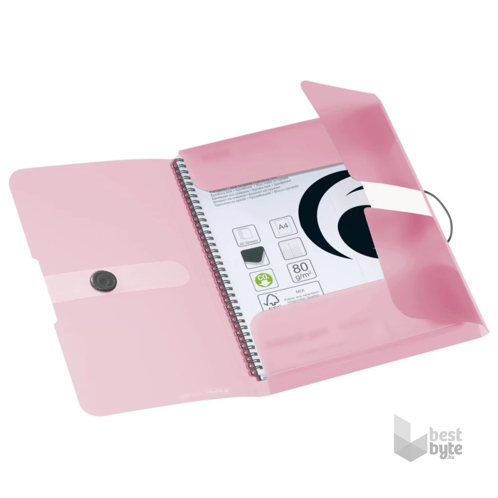 Herlitz Pastell A4 rosé gumis mappa