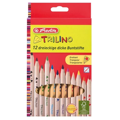 Herlitz Trilino vastag natúrfa 12db-os vegyes színű színes ceruza