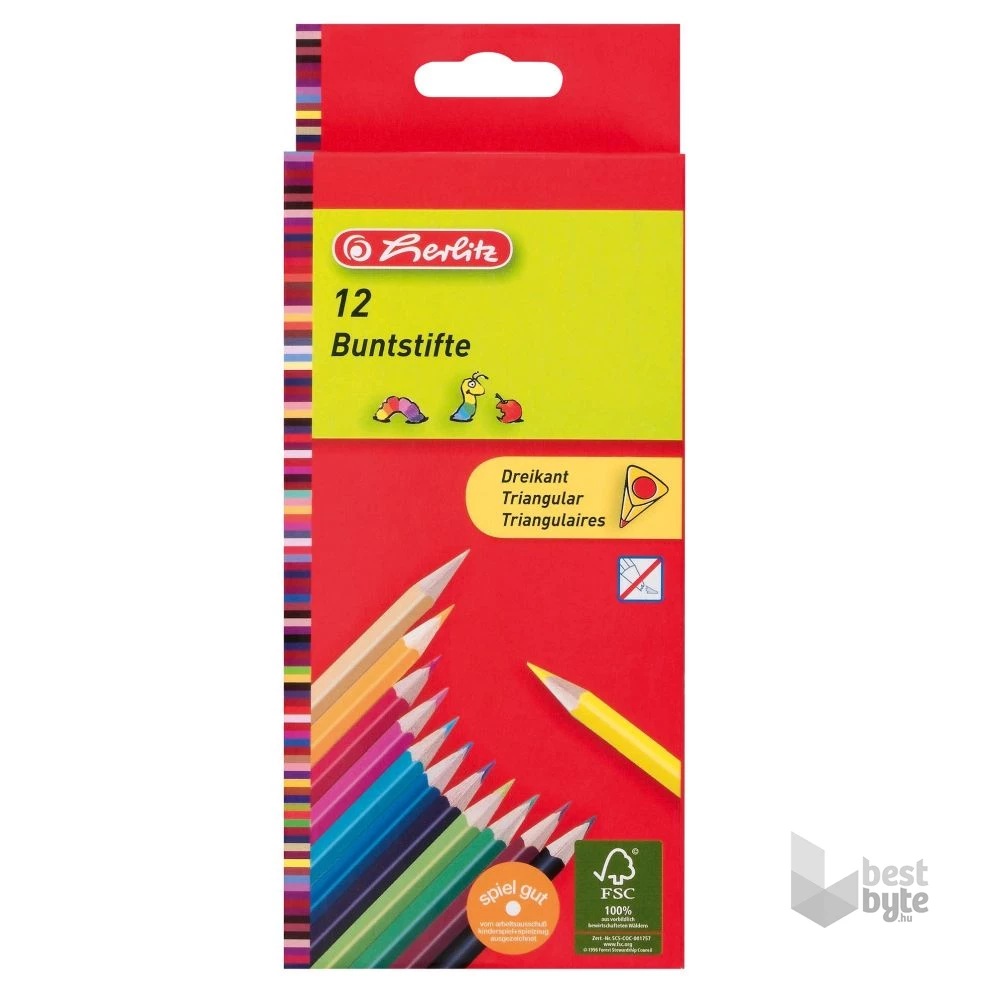 Herlitz Trio lakkozott 12db-os színes ceruza készlet