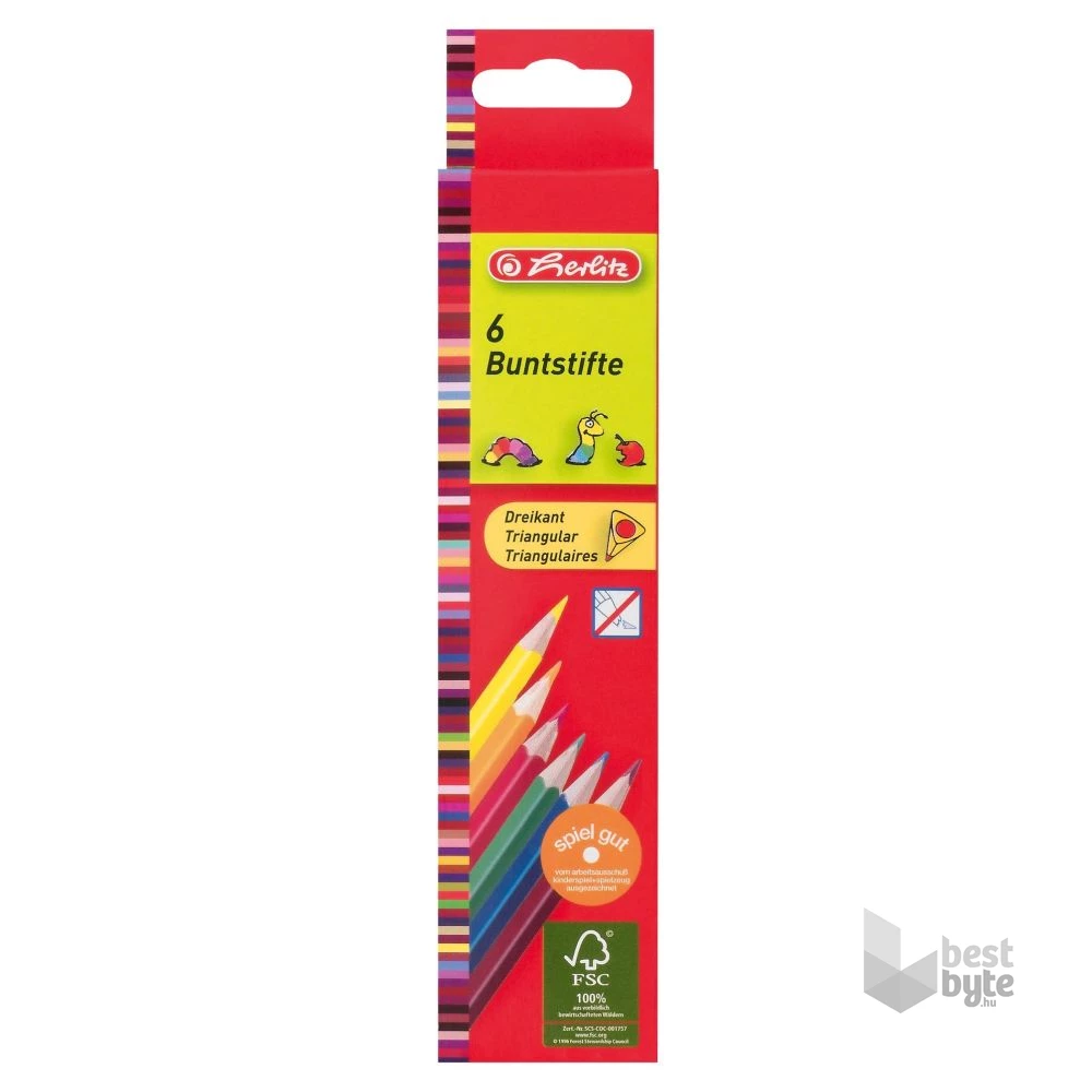 Herlitz Trio lakkozott 6db-os színes ceruza készlet