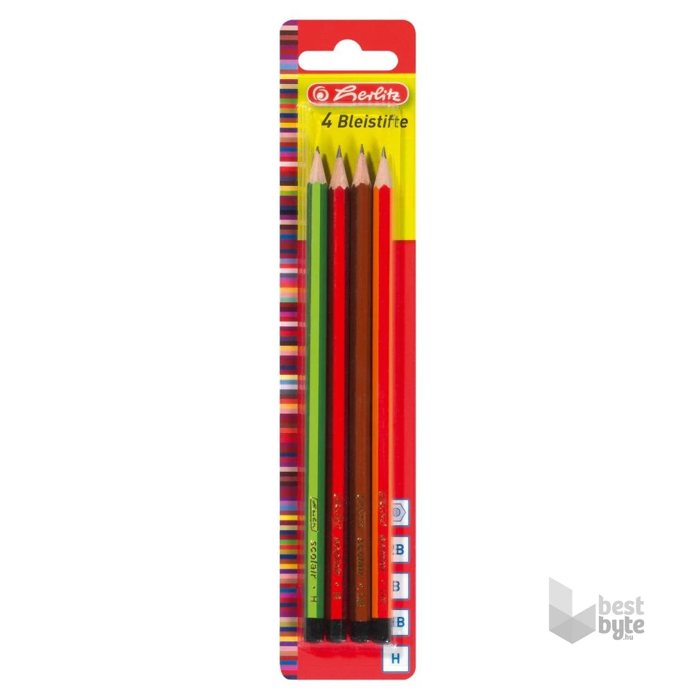 Herlitz H, HB, B, 2B 4db-os ceruza